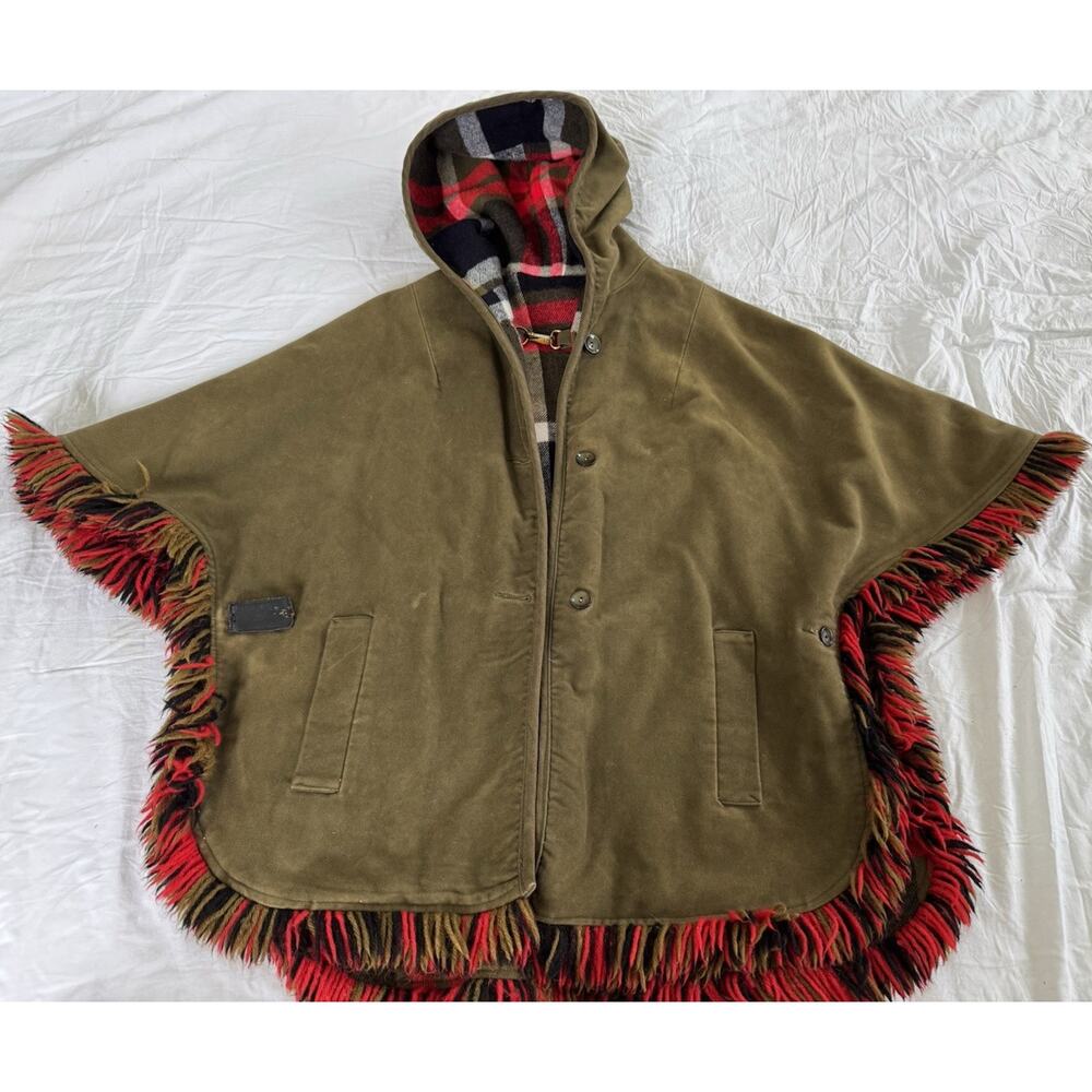 Vintage 1960s reversible wool cape poncho One Size